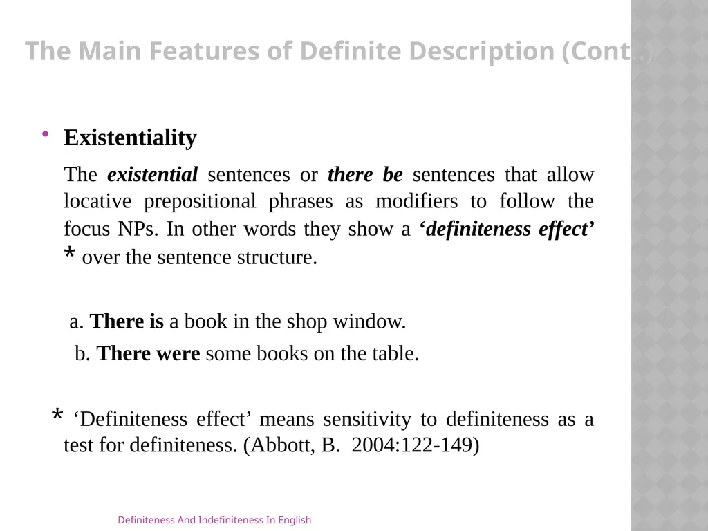 Definiteness And Indefiniteness In English Assist - slide 7 of 16