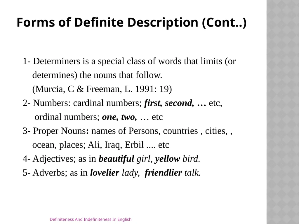 Definiteness And Indefiniteness In English Assist - slide 9 of 16