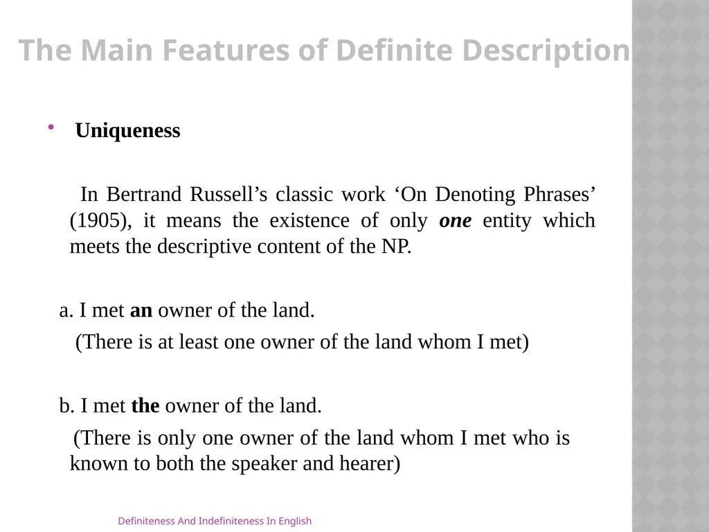 Definiteness And Indefiniteness In English Assist - slide 5 of 16