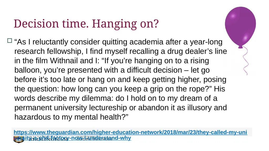 Post-PhD Jobs, Academia, etc. Dr Thomas Perry - slide 10 of 17