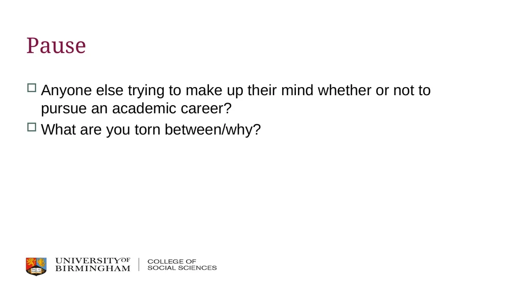Post-PhD Jobs, Academia, etc. Dr Thomas Perry - slide 9 of 17