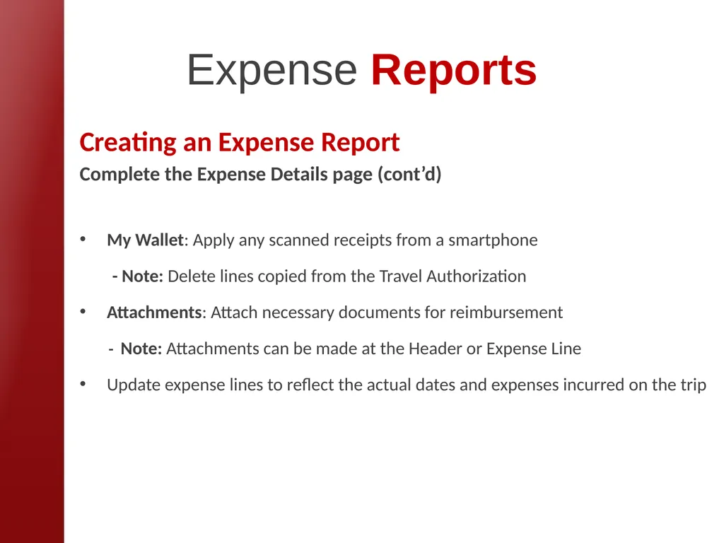 eTravel Authorization / Reimbursement Overview - slide 22 of 27