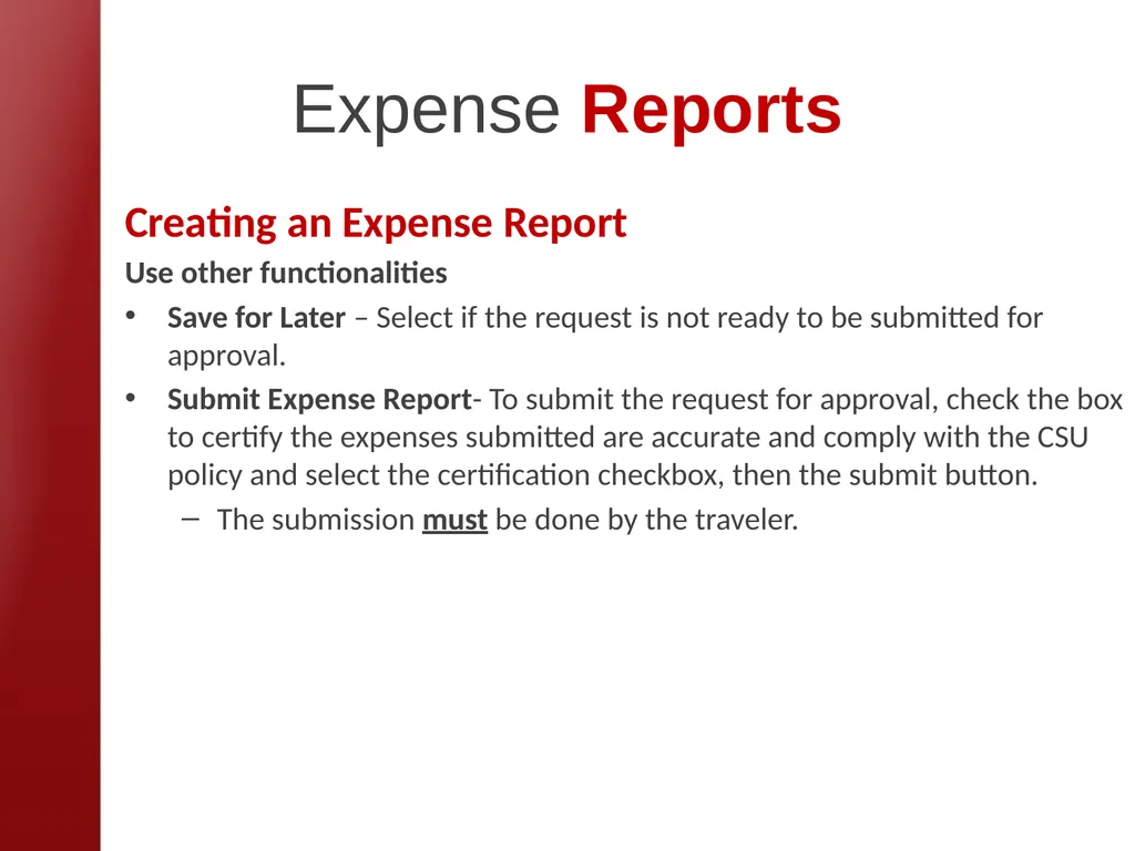 eTravel Authorization / Reimbursement Overview - slide 26 of 27