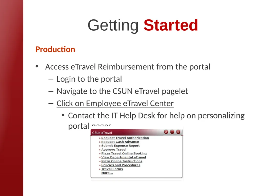 eTravel Authorization / Reimbursement Overview - slide 3 of 27