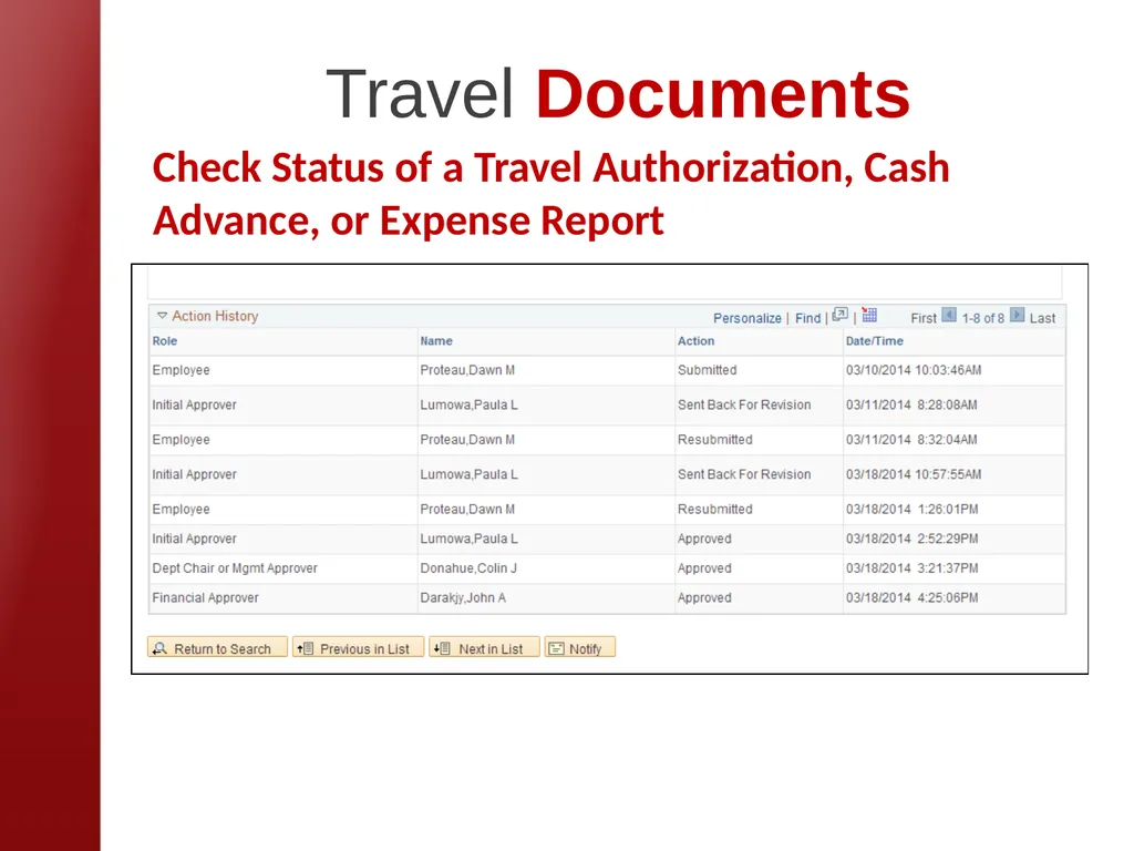 eTravel Authorization / Reimbursement Overview - slide 13 of 27