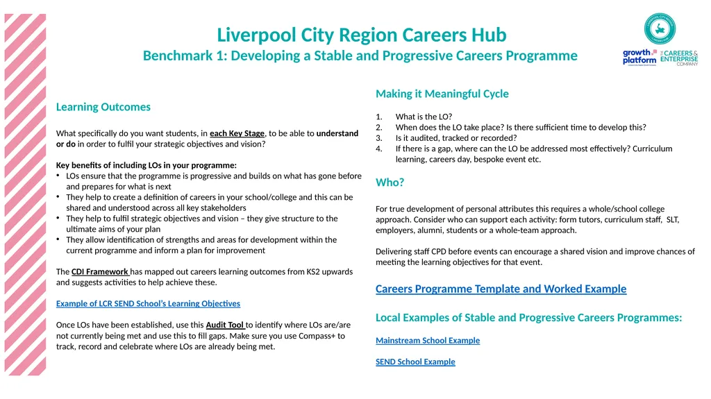 Liverpool City Region Careers Hub Benchmark 1: - slide 2 of 2