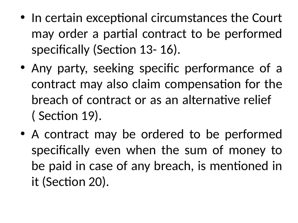 How specific Reliefs are Given under Specific - slide 28 of 32