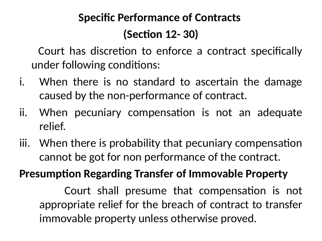 How specific Reliefs are Given under Specific - slide 27 of 32
