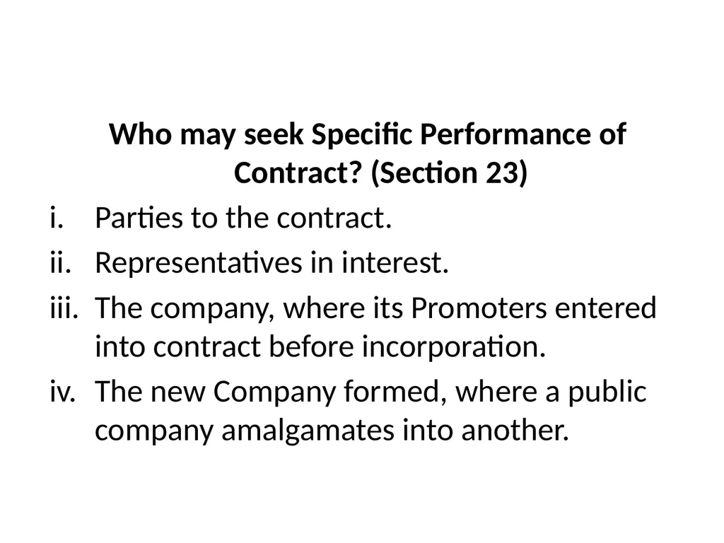 How specific Reliefs are Given under Specific - slide 30 of 32