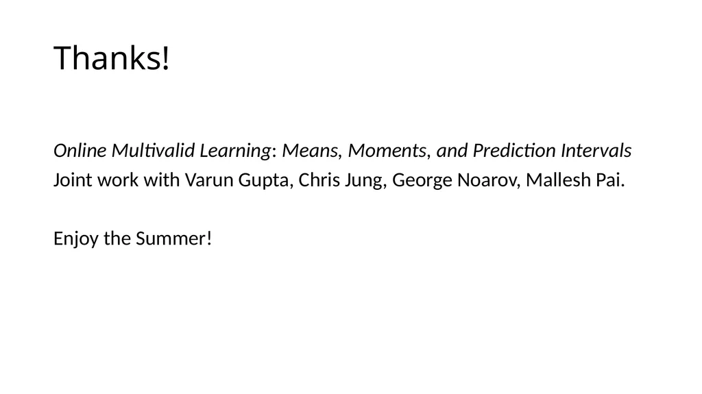 Online Multivalid Learning: Means, Moments, and - slide 27 of 27