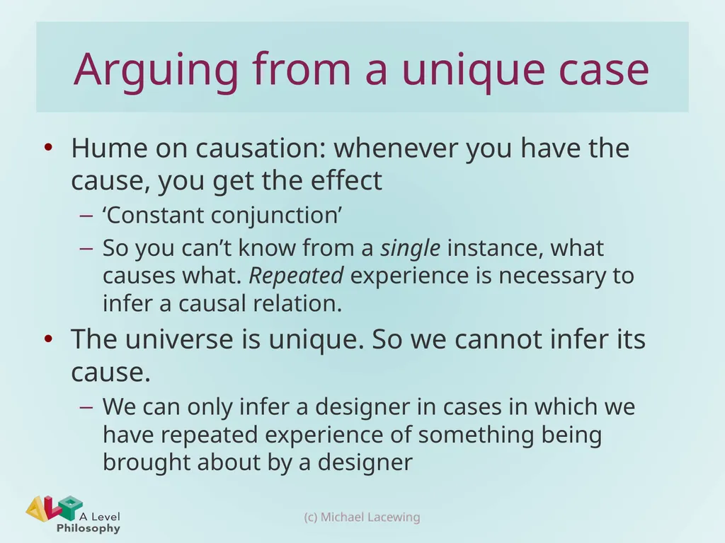 Swinburne’s design argument Michael Lacewing - slide 11 of 16