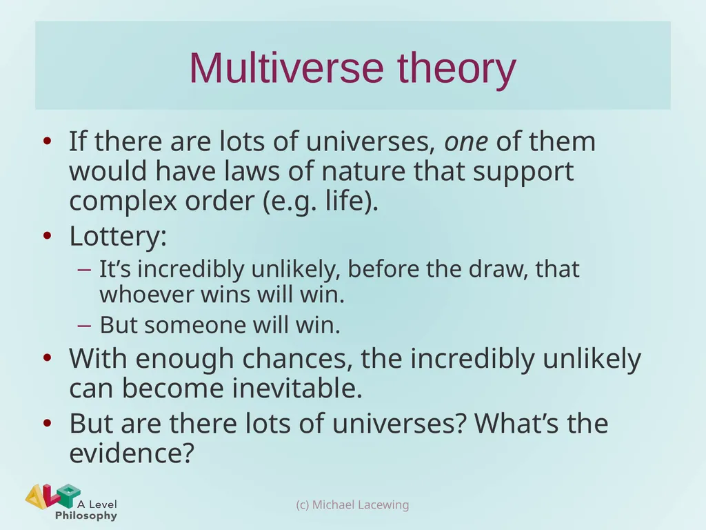 Swinburne’s design argument Michael Lacewing - slide 15 of 16
