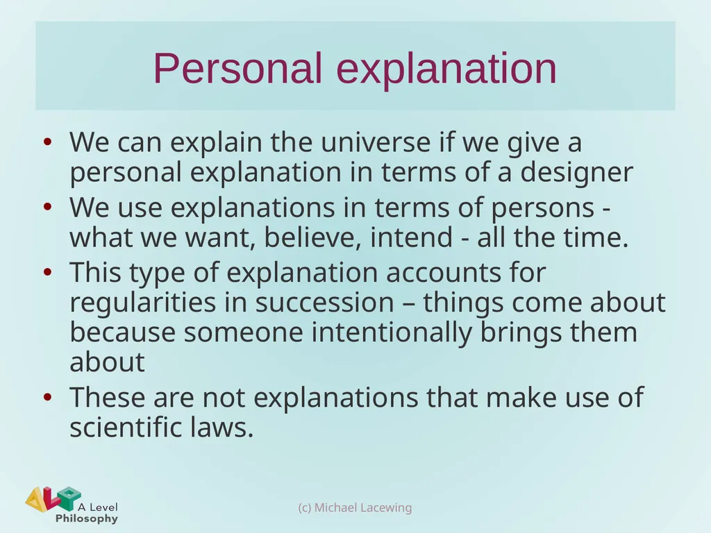 Swinburne’s design argument Michael Lacewing - slide 7 of 16