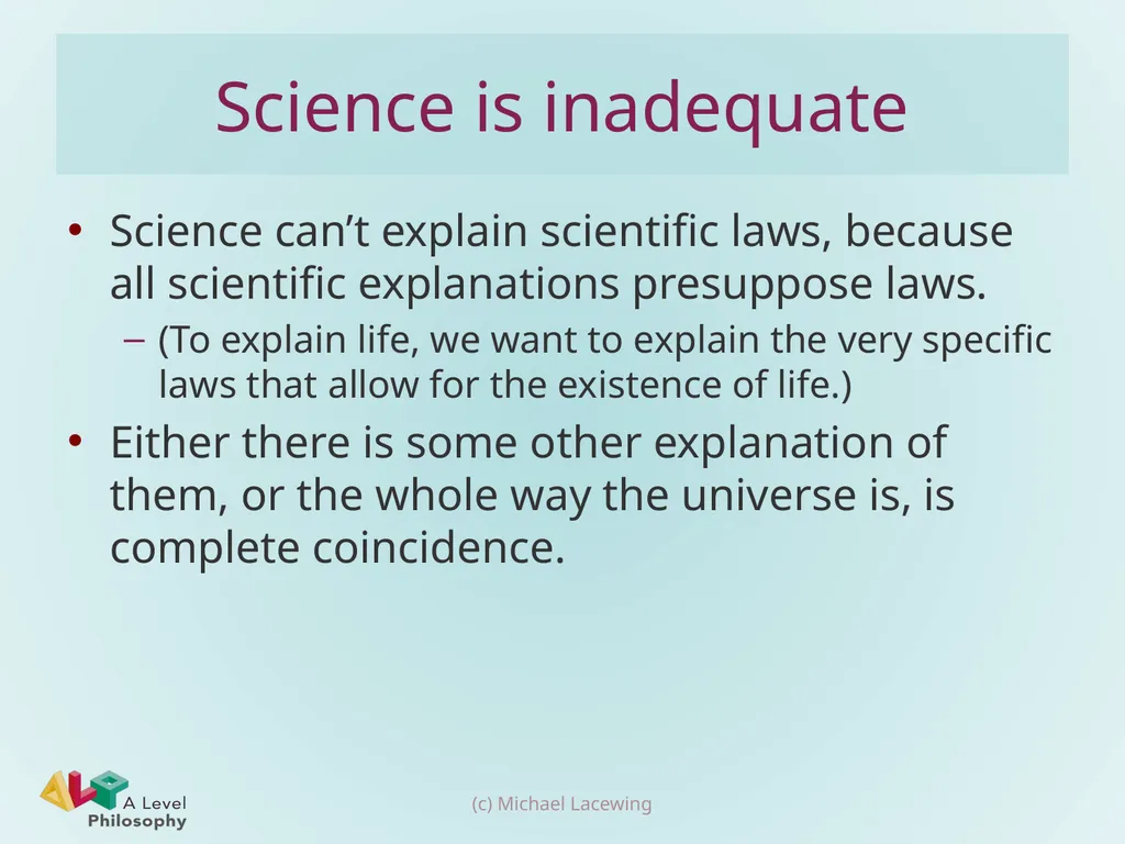 Swinburne’s design argument Michael Lacewing - slide 6 of 16