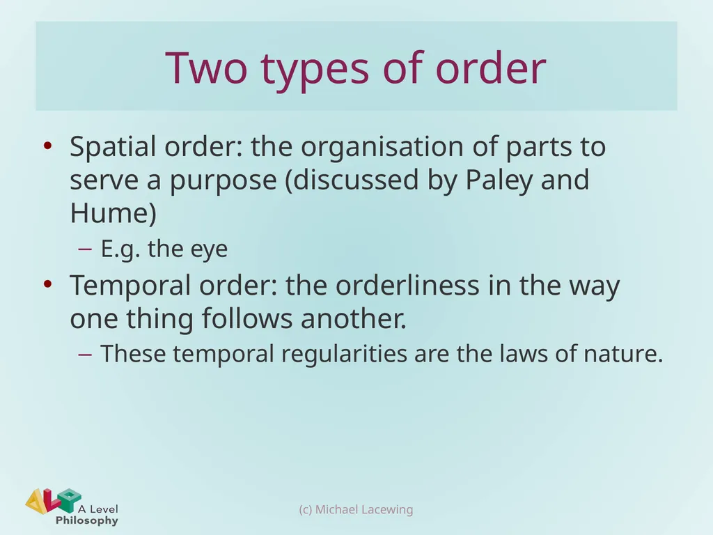 Swinburne’s design argument Michael Lacewing - slide 4 of 16