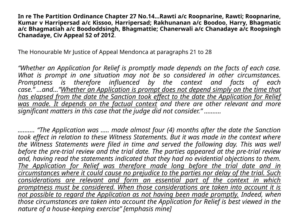 APPLICATIONS FOR EXTENSIONS OF TIME & RELIEF FROM - slide 10 of 17