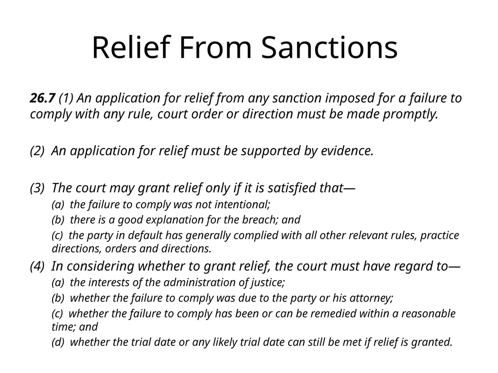 APPLICATIONS FOR EXTENSIONS OF TIME & RELIEF FROM - slide 7 of 17