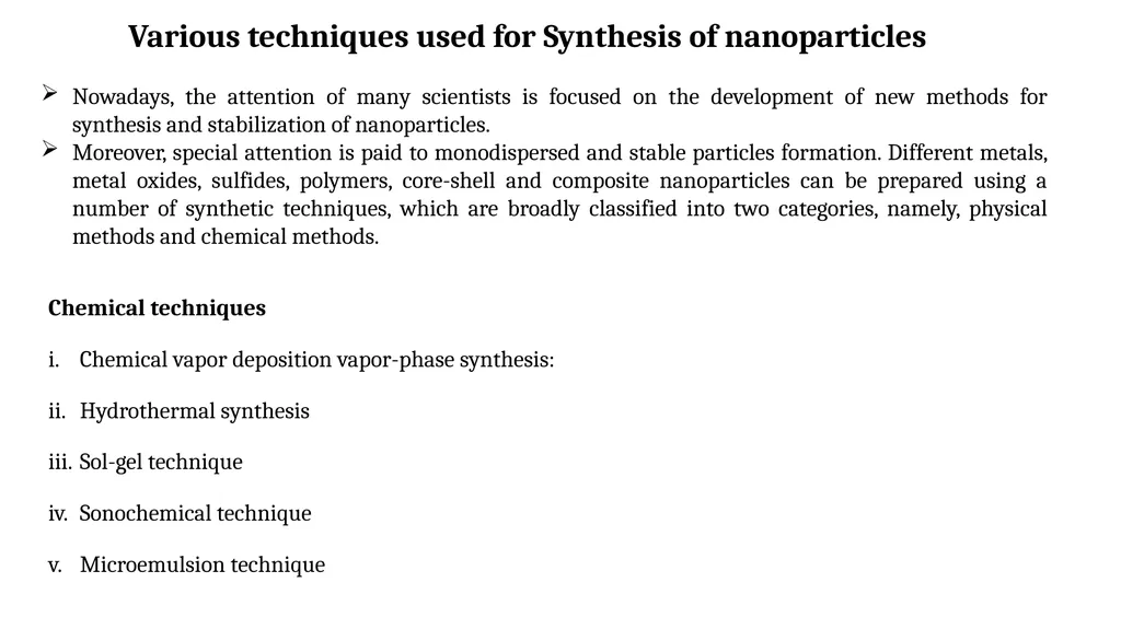 Synthesis of Nanomaterials Dr. B. Kavitha - slide 3 of 9