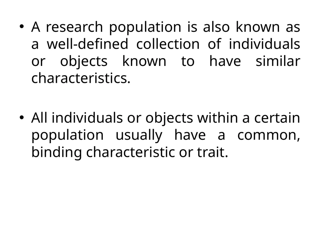 Population in Research MA FINAL YEAR SOCIAL WORK - slide 3 of 5