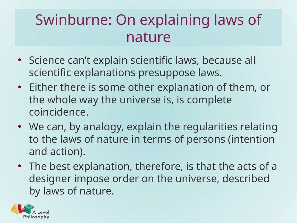 The argument from design: God Michael Lacewing - slide 7 of 9
