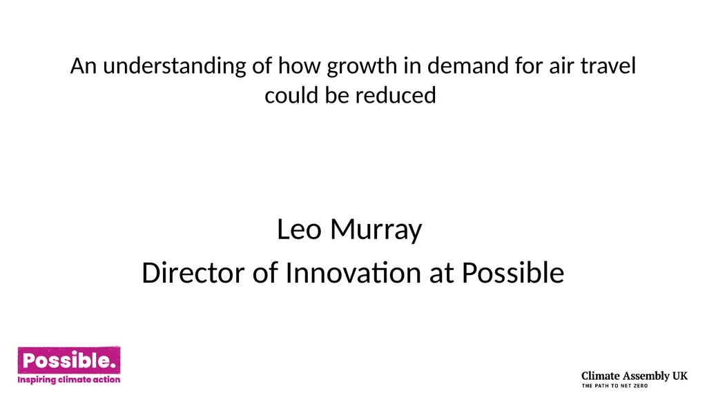 An understanding of how growth in demand for air - slide 1 of 15