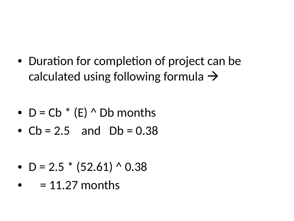 Detailed COCOMO Model Uses, same equations for - slide 9 of 10