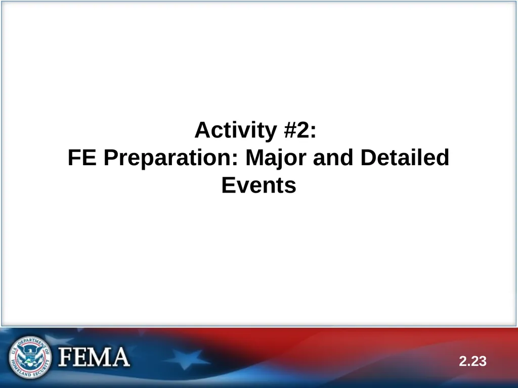E133: OPERATIONS-BASED EXERCISE DESIGN AND - slide 23 of 71