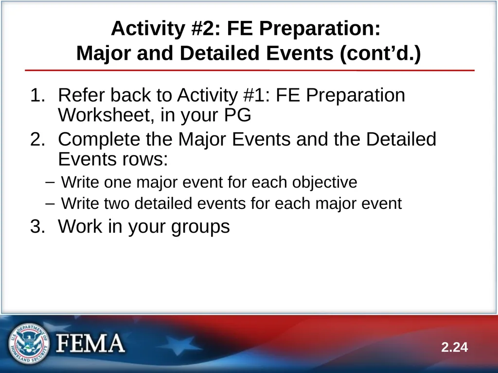 E133: OPERATIONS-BASED EXERCISE DESIGN AND - slide 24 of 71