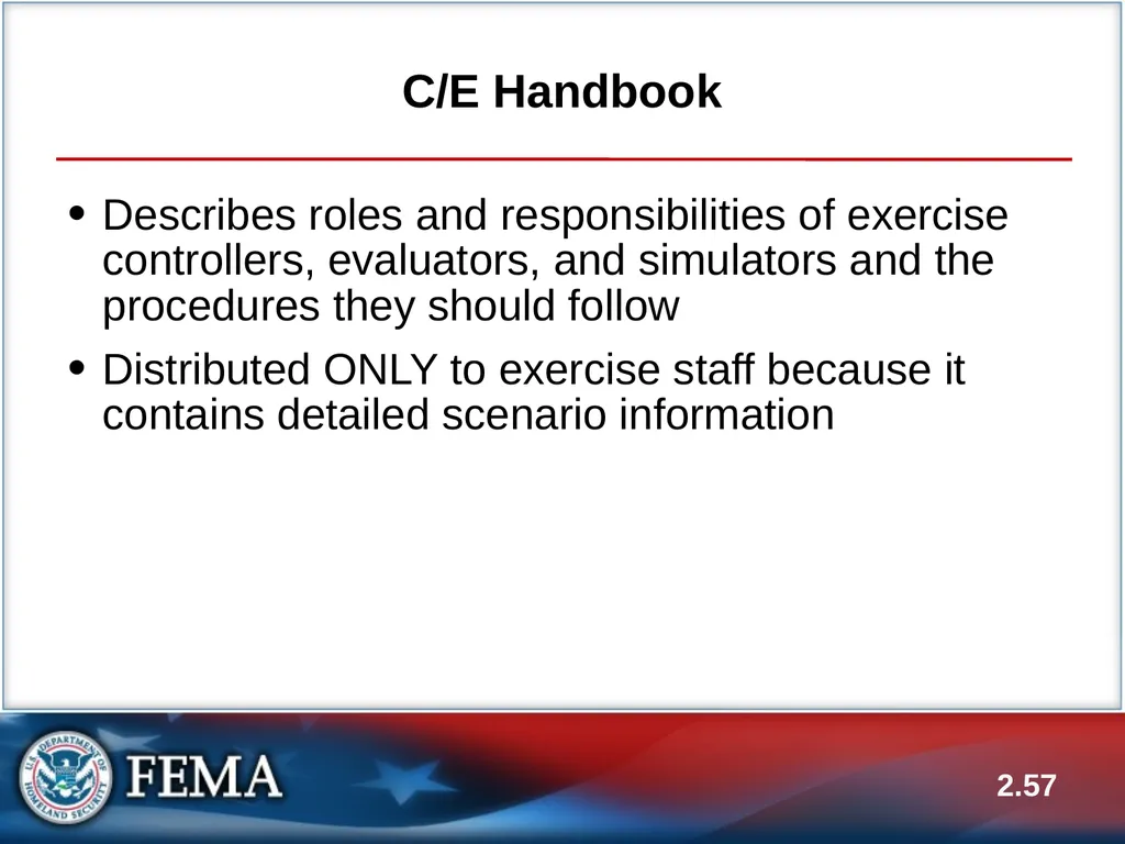 E133: OPERATIONS-BASED EXERCISE DESIGN AND - slide 57 of 71