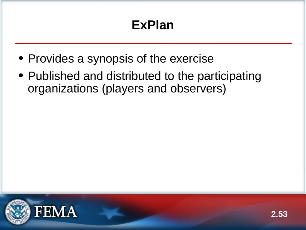 E133: OPERATIONS-BASED EXERCISE DESIGN AND - slide 53 of 71