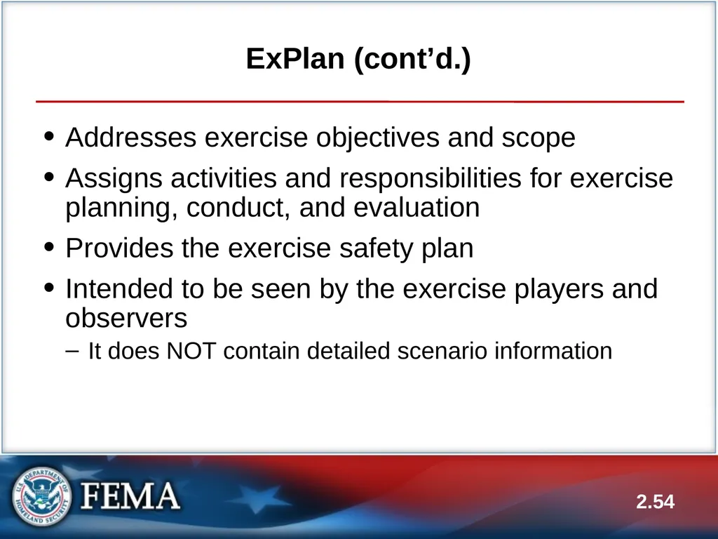 E133: OPERATIONS-BASED EXERCISE DESIGN AND - slide 54 of 71