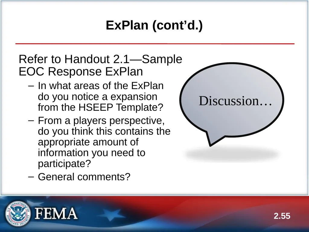 E133: OPERATIONS-BASED EXERCISE DESIGN AND - slide 55 of 71