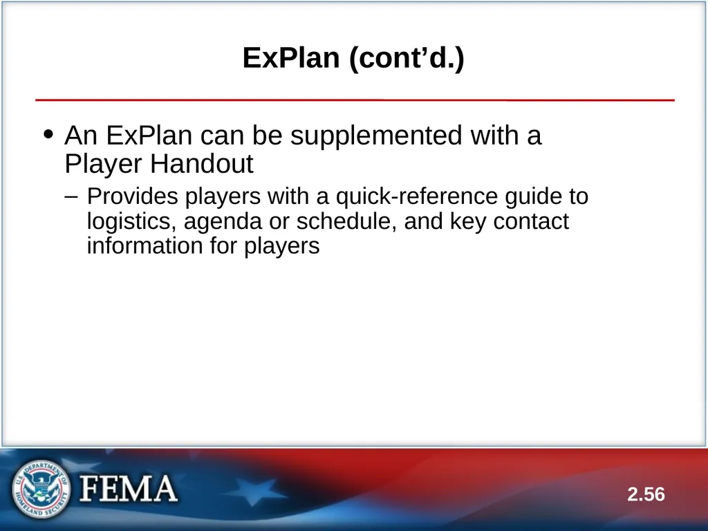 E133: OPERATIONS-BASED EXERCISE DESIGN AND - slide 56 of 71
