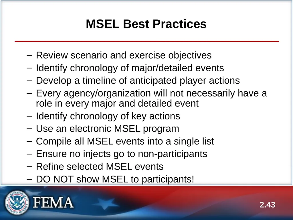 E133: OPERATIONS-BASED EXERCISE DESIGN AND - slide 43 of 71