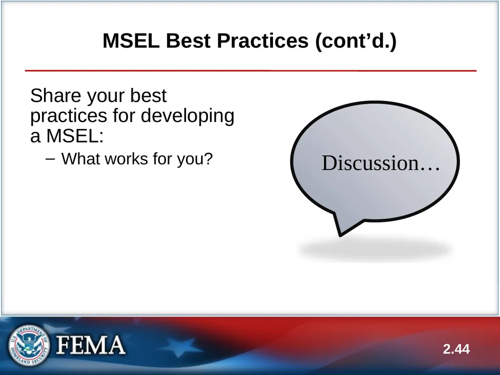 E133: OPERATIONS-BASED EXERCISE DESIGN AND - slide 44 of 71