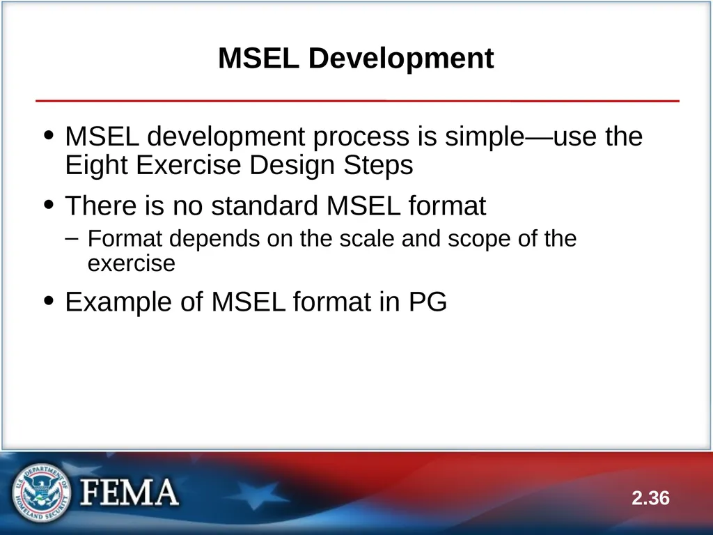 E133: OPERATIONS-BASED EXERCISE DESIGN AND - slide 36 of 71