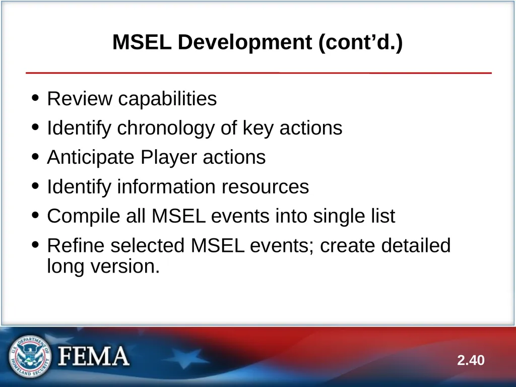E133: OPERATIONS-BASED EXERCISE DESIGN AND - slide 40 of 71