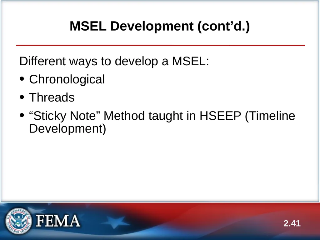 E133: OPERATIONS-BASED EXERCISE DESIGN AND - slide 41 of 71