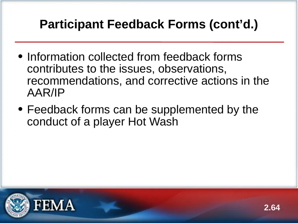 E133: OPERATIONS-BASED EXERCISE DESIGN AND - slide 64 of 71