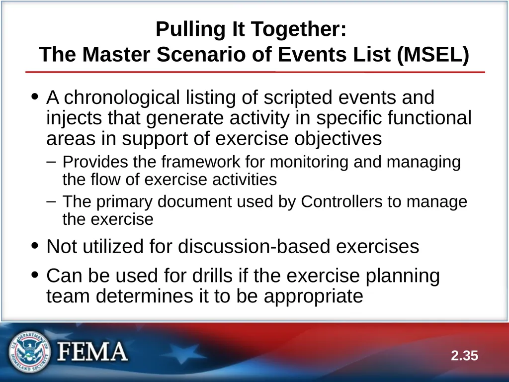 E133: OPERATIONS-BASED EXERCISE DESIGN AND - slide 35 of 71
