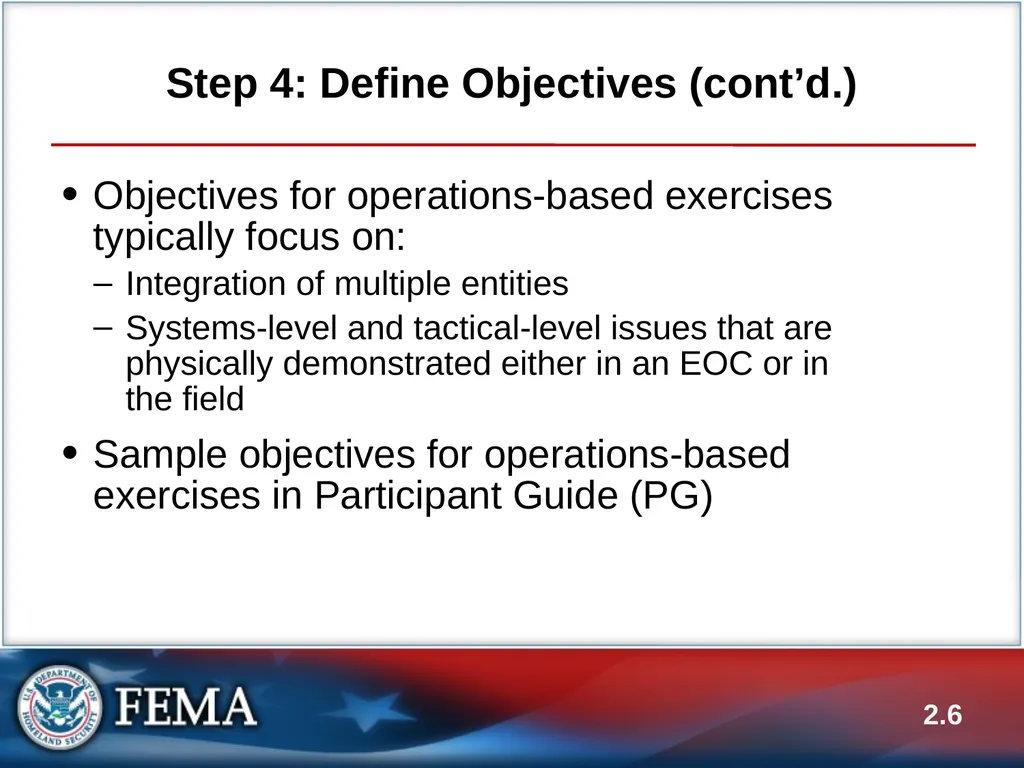 E133: OPERATIONS-BASED EXERCISE DESIGN AND - slide 6 of 71