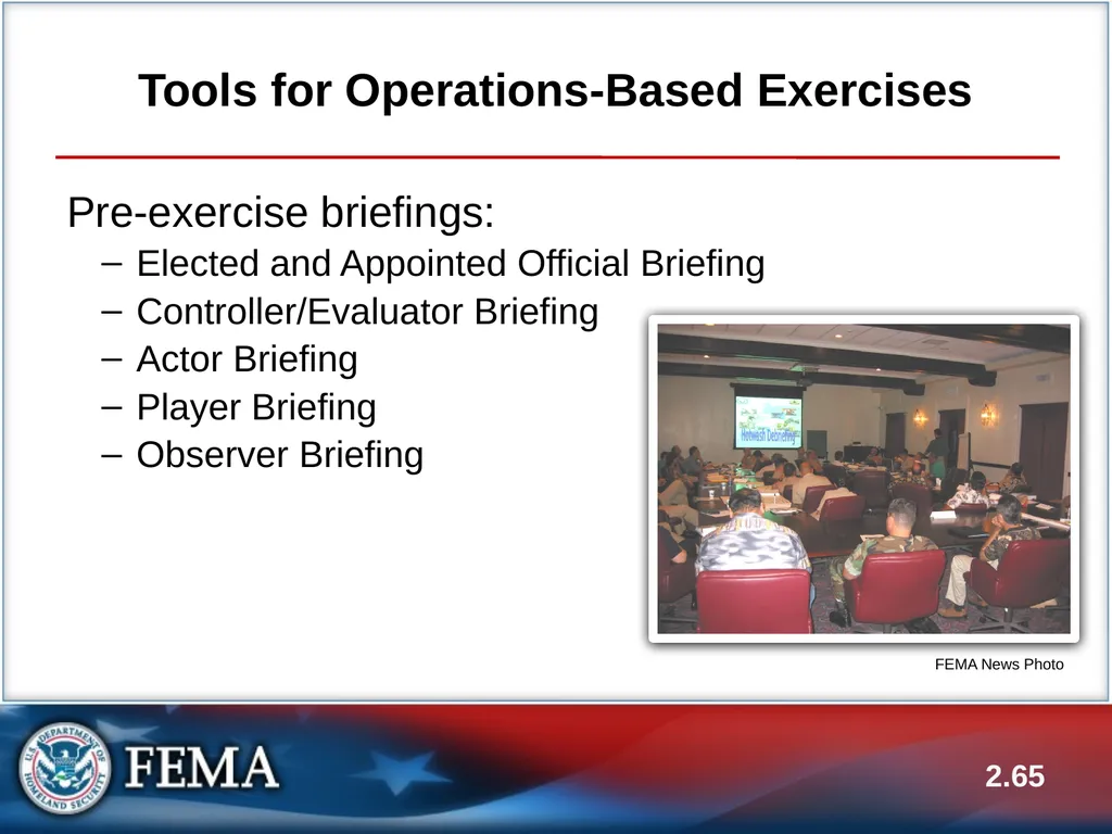 E133: OPERATIONS-BASED EXERCISE DESIGN AND - slide 65 of 71