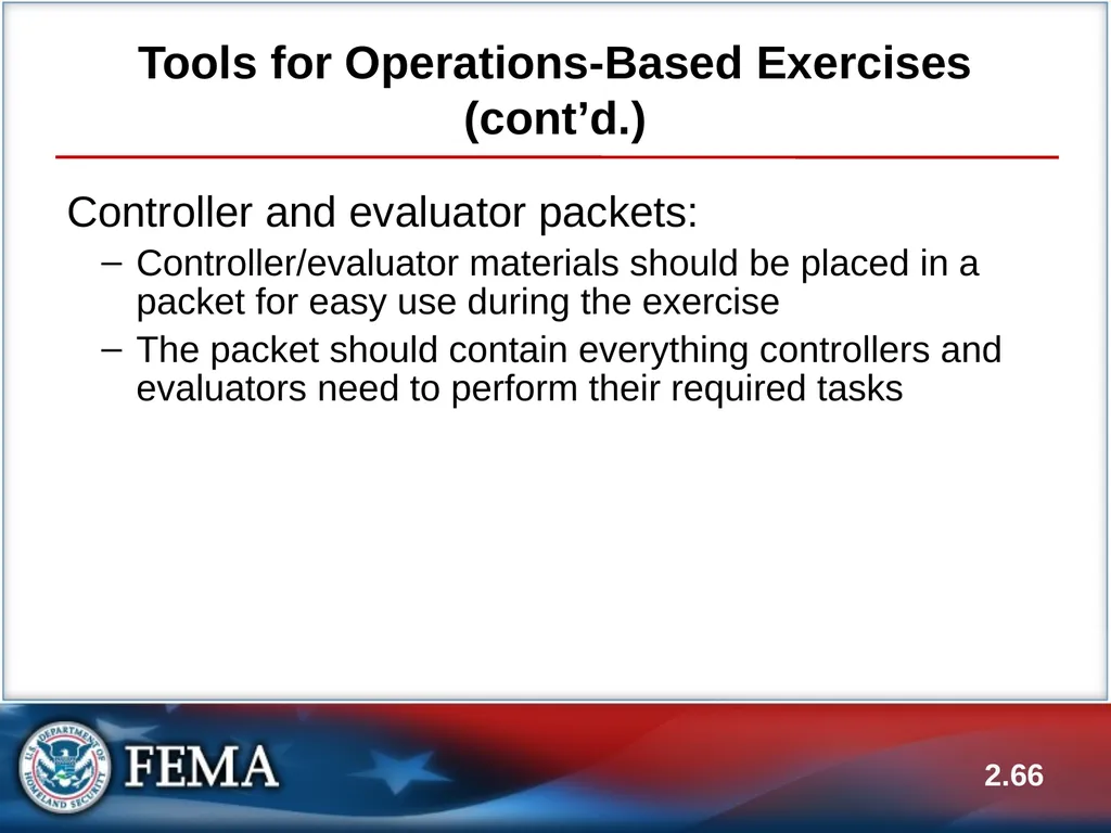E133: OPERATIONS-BASED EXERCISE DESIGN AND - slide 66 of 71