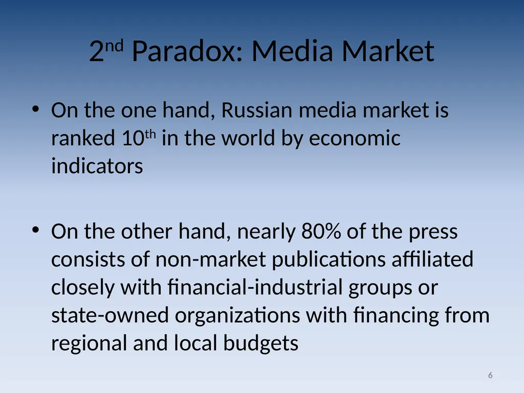 Paradoxes of journalistic profession: Russia in - slide 6 of 16
