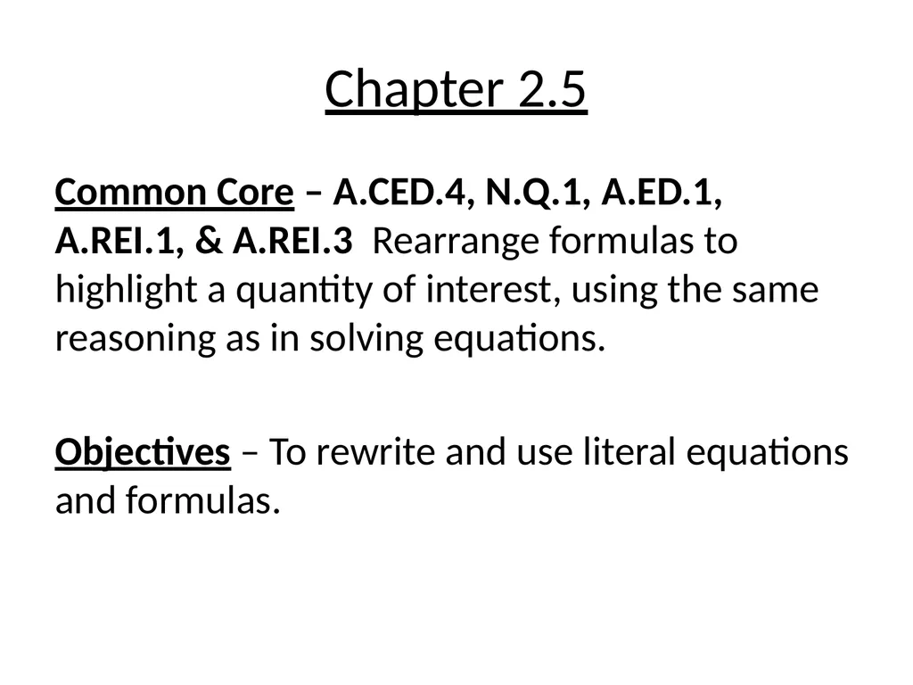 Chapter 2.1 Common Core – A.CED.1 & A.REI.3 Create - slide 9 of 22