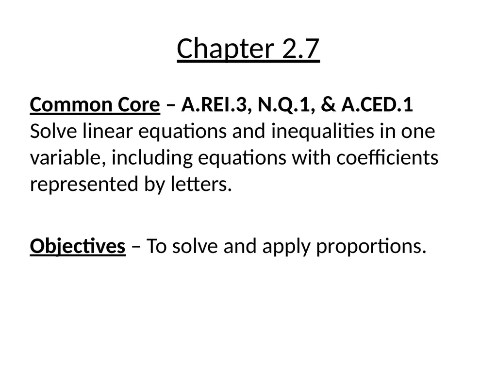 Chapter 2.1 Common Core – A.CED.1 & A.REI.3 Create - slide 14 of 22