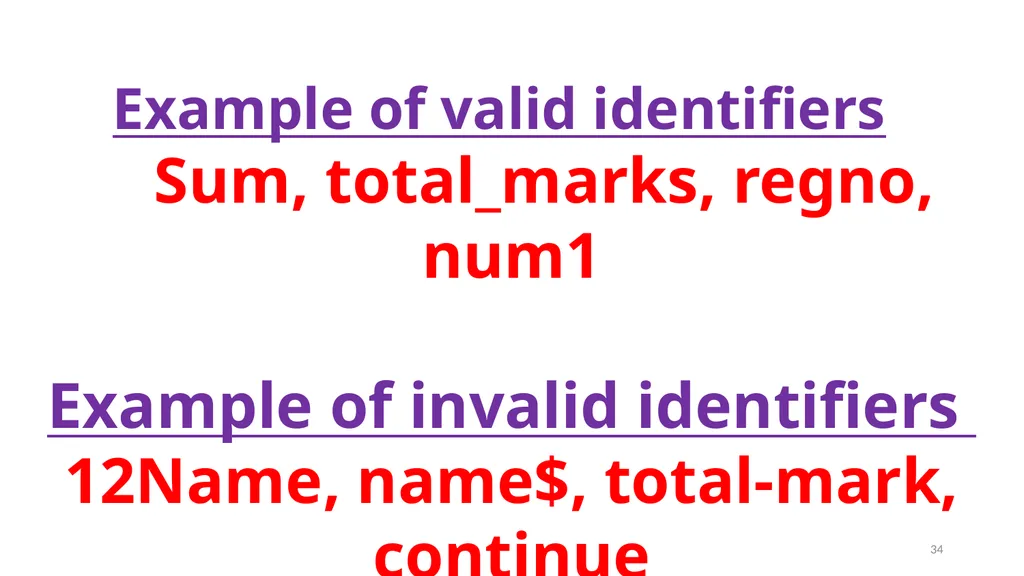 1 PROGRAMMING IN PYTHON PYTHON VARIABLES AND - slide 34 of 85