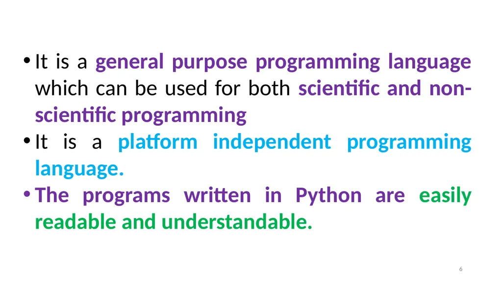 1 PROGRAMMING IN PYTHON PYTHON VARIABLES AND - slide 6 of 85