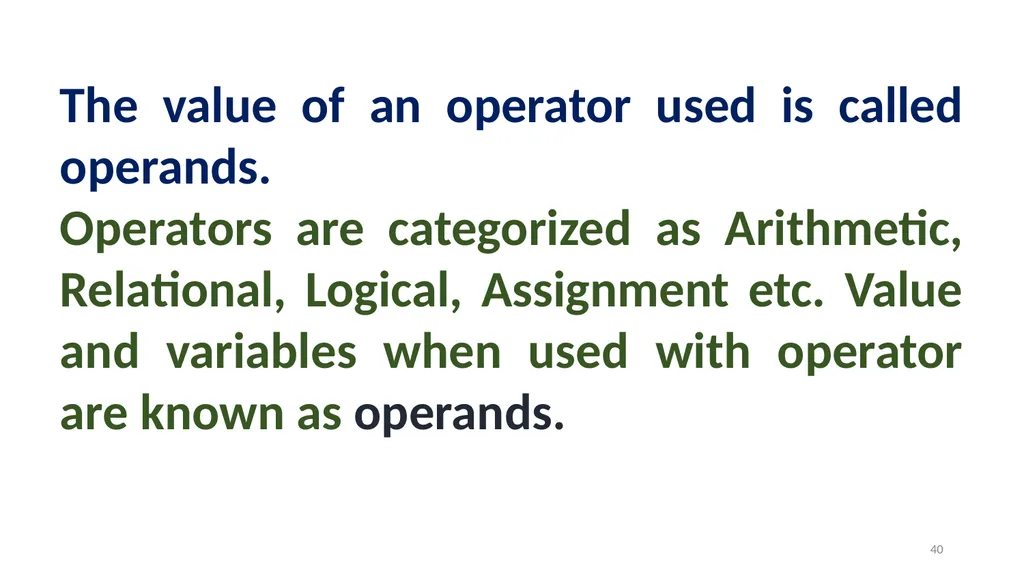 1 PROGRAMMING IN PYTHON PYTHON VARIABLES AND - slide 40 of 85