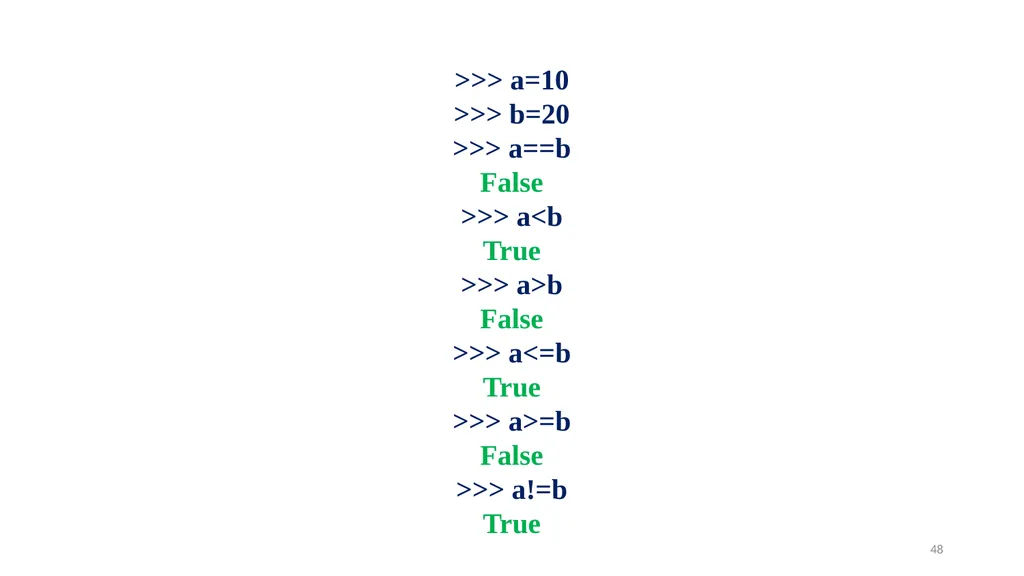 1 PROGRAMMING IN PYTHON PYTHON VARIABLES AND - slide 48 of 85